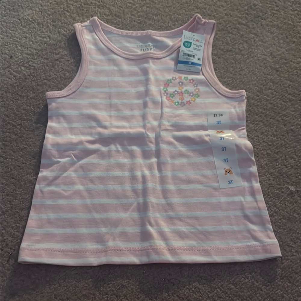Garanimals Pink and White Striped Kids Tank Top